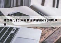 潍坊有几个公司开发区块链项目了[潍坊 项目]